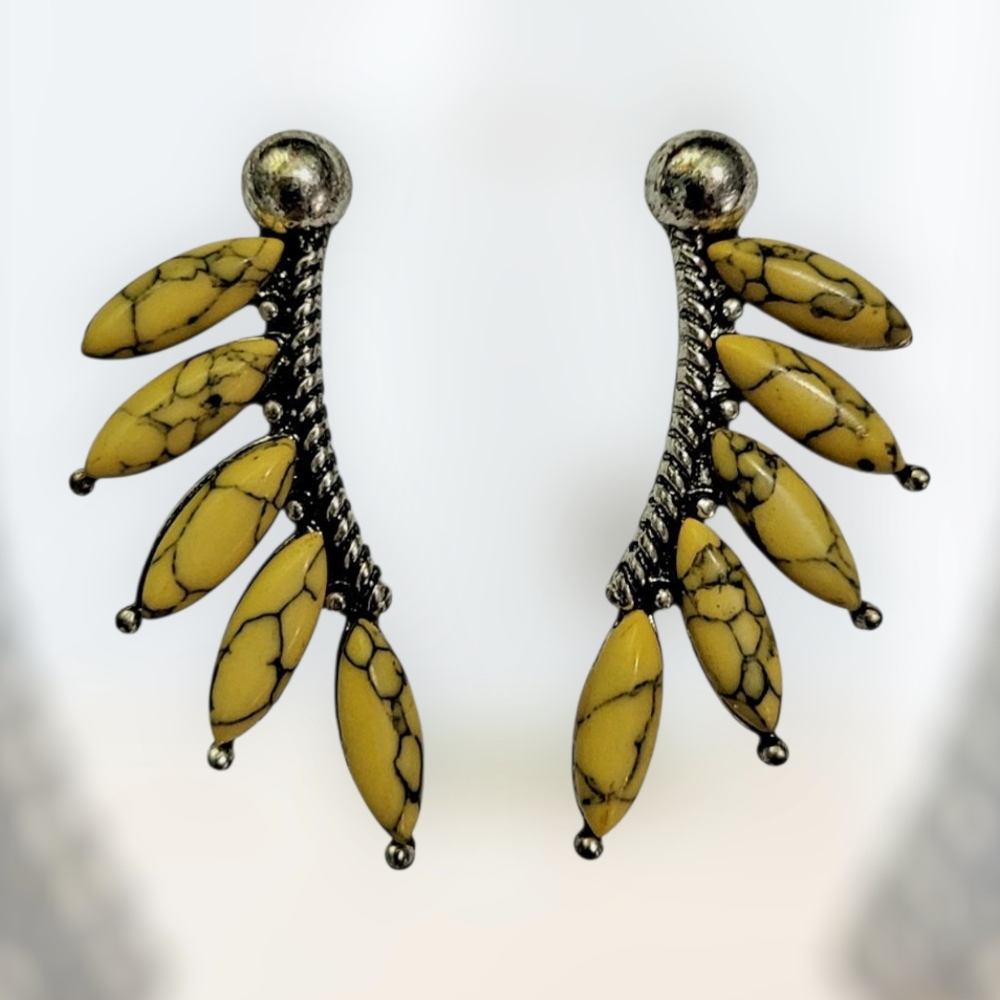 Boho Yellow Stone Earrings New
